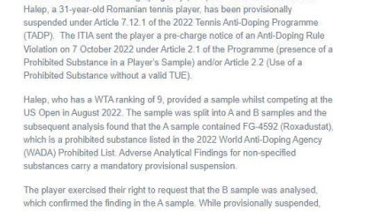 kaiyun app-哈勒普美网药检不合格遭禁赛 已要求开启B瓶样本
